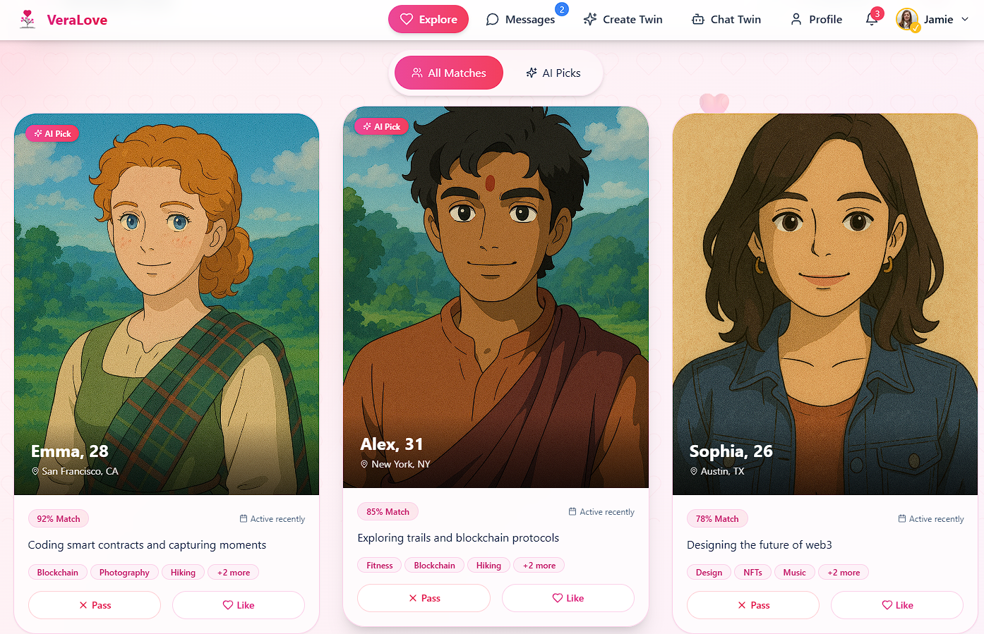VeraLove Dating Platform - A revolutionary decentralized dating platform that leverages blockchain technology to ensure user pr...